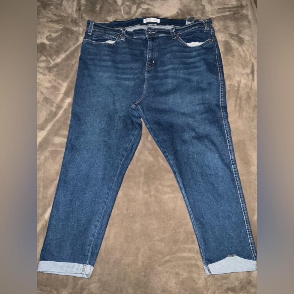 Signature by Levi Strauss Blue  Ankle Cropped Skinny Jeans Sz 18 W 34 Dark Wash